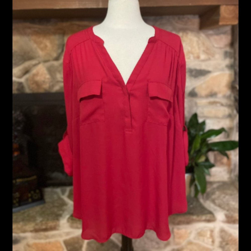 Torrid Harper Blouse-Red-Size 3X
